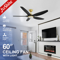 Ventilateur de plafond intelligent 1stshine avec lumière, pales en ABS, refroidissement, installation facile, haute efficacité, commande vocale, décoration pour maison connectée