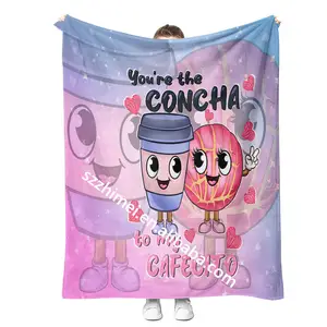 2023 personalized custom you are The Concha To My Cafetico y chisme Valentine couple gift king size soft towel Blanket