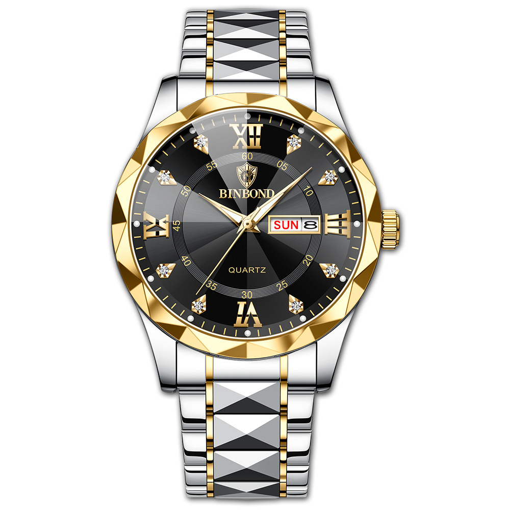 steel-silver gold black