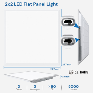 Lámpara Cuadrada de 30-50W con Potencia Seleccionable, 60x60, 120x30, 120x60, Interruptor DIP de 3 Temperaturas de Color, Panel LED Plano Comercial Delgado para Techo Empotrado - Product Image 6