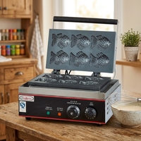 Four à gaufres Taiyaki électrique intelligent 1,5 kW avec contrôle de température et minuterie, corps en acier inoxydable épais, machine à former des Taiyaki antiadhésive