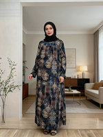 Abaya de luxe légère en coton, robe islamique modeste, style arabe élégant, manches longues, longueur cheville, printemps, écologique, ODM