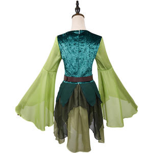 Costume da Elfo Medievale Verde per <span class=keywords><strong>Donna</strong></span>, Abito Magico da <span class=keywords><strong>Fata</strong></span> con Cintura e Ali per Halloween e Cosplay - Product Image 3