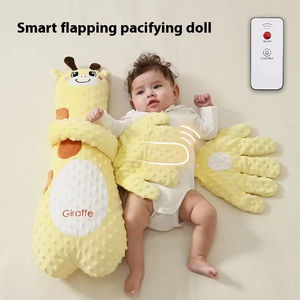 Bonito girafa bebê dormindo acompanhamento travesseiro recém-nascido elétrico acariciar palma pelúcia animal brinquedo - Product Image 2