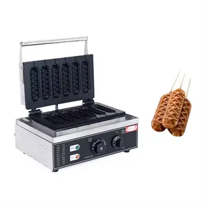 Custom electric non-stick hong kong snack hot dog shape waffle maker machine for commercial