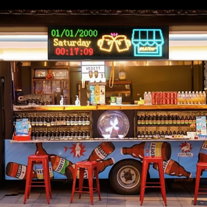 จอแสดงผล LED แบบยืดหยุ่นควบคุมผ่านแอปพลิเคชัน สำหรับติดตั้งบนรถขายของเคลื่อนที่ ป้ายโฆษณา ร้านค้าปลีก ห้างสรรพสินค้า สนามบิน ห้องจัดแสดงนิทรรศการ - Product Image 1