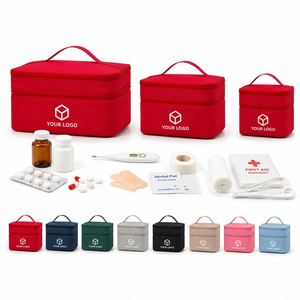 Sac de premiers secours rouge imperméable en gros, impression personnalisée, trousse d'urgence multi-tailles, mini pochette médicale pour voiture, maison, bureau - Product Image 1