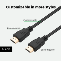 Câble HDMI mâle-mâle 4K haute vitesse noir de 1,5 m personnalisé et économique pour connecter un ordinateur à une box TV à domicile