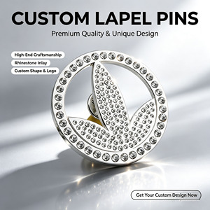 Badge de revers personnalisé avec incrustation de strass, artisanat métallique haut de gamme, logo de forme personnalisée, OEM ODM pour cadeaux d'affaires, de mariage ou d'entreprise - Product Image 1