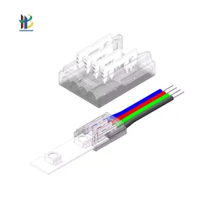 와인 캐비닛 조명 설치를 위한 무납땜 SMD 5050 RGB LED 스트립 커넥터 8mm 4 핀 LED 스트립 커넥터