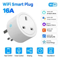 Prise intelligente Wi-Fi 16A avec moniteur d'énergie, contrôle via Alexa, Google Home et application, programmation de l'horloge, commande vocale à distance pour prise électrique