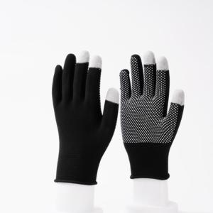 Gants en coton noir tricoté de calibre 10 avec <span class=keywords><strong>points</strong></span> antidérapants en PVC - Product Image 1