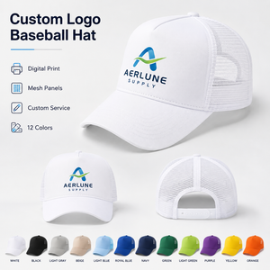 Gorra de running transpirable con logotipo personalizado del fabricante, bordada e impresa, de alta calidad, de 5 paneles, tipo trucker. - Product Image 1