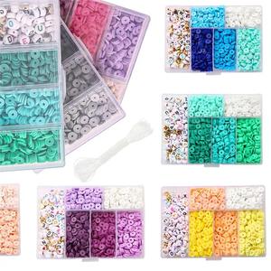 Perles plates rondes en argile polymère de 6 mm, couleurs mélangées, pour la fabrication de bijoux et bracelets DIY, certifiées par un tiers, vente en gros, nouveauté 2024, succès commercial - Product Image 2