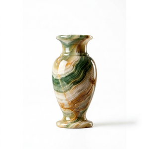 Vase à fleurs en onyx vert naturel, modèle classique fait main, pour remise de diplôme, Halloween, vente en gros, logo personnalisé, décoration intérieure - Product Image 1