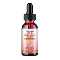 Ausreson le meilleur supplément liquide de peptides de collagène multi-sources avec vitamine C pour le blanchiment de la peau, types I, II, III, V, X, gouttes de collagène multi-sources