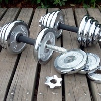 Ensemble d'haltères réglables en acier inoxydable chromé poli YUNSON - Écologique, portable, entraînement du corps entier, modèle YF-D032, garantie 5 ans