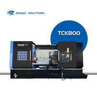 Tour CNC à banc incliné horizontal DONGS-TCK800, double axe, machine-outil de précision pour usinage intensif, haute vitesse, système Fanuc