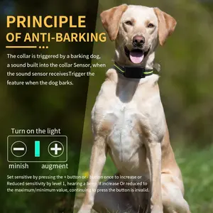Intelligentes automatisches Anti-Barking-Hunde halsband HD-Digital anzeige IP67 Wasserdichtes Halsband für wiederauf ladbare <span class=keywords><strong>Bark</strong></span> Stopper für Hunde Stop Barking - Product Image 4