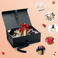 Boîtes d'emballage cadeau de Noël décoratives de qualité supérieure, noires, épaisses, grandes, magnétiques, pliables, avec couvercles