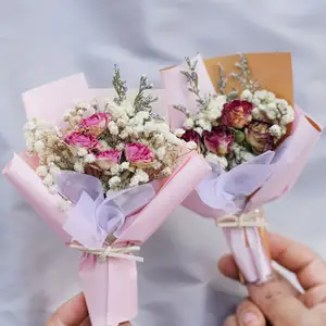 ช่อดอกไม้แห้งขนาดเล็กช่อดอกไม้สำหรับตกแต่งงานแต่งงานของเจ้าสาว