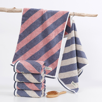 Serviette de visage classique à rayures en fibre de bambou, ultra douce, serviette pour les mains, serviette de toilette respectueuse de la peau