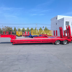 Semirremolque de Plataforma Baja de Acero de 13 Metros, Plataforma Plana Reforzada con Escalera, Plataforma Alta y Baja con Capacidad de Carga de 15-20T - Product Image 1