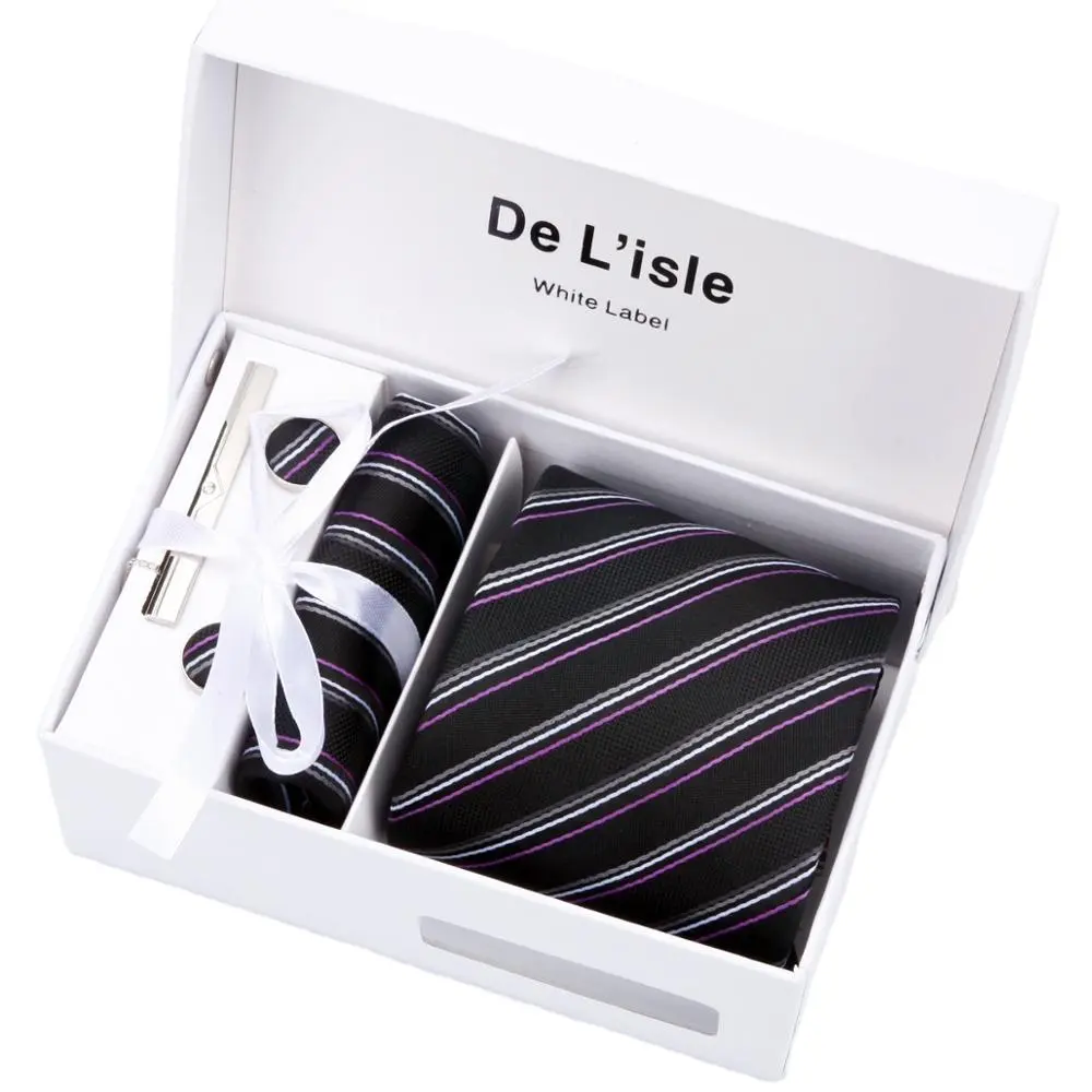 Hamocigia China Factory Hersteller Handmade Men Luxus Seide Taschentuch Manschetten knöpfe Krawatte Geschenkset