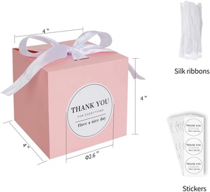 Wholesale Luxury Pink <b>Wedding</b> Chocolate Lids Candle Cardboard Paper Packaging <b>Gift</b> Party Favor <b>Box</b> with Ribbon Sticker - Product Image 5