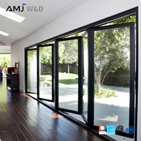 Porte pliante en alliage d'aluminium imperméable avec moustiquaire, portes pliantes pour maisons, portes pliantes pour balcon de resort