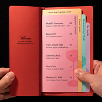 Menu de cocktails personnalisé en tissu, avec intercalaires de couleur, pour restaurant, bar, bistro