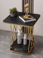 Table d'appoint/de bout ronde contemporaine polyvalente en pierre avec design cage à oiseaux pour mobilier d'hôtel