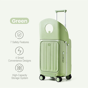 <span class=keywords><strong>Valise</strong></span> à roulettes pour enfants de 20 pouces avec cadre en aluminium, ceinture de sécurité, certifiée CE et RoHS, avec siège intégré - Product Image 1