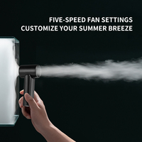 Mini ventilateur portatif avec affichage numérique, ventilateur turbo rechargeable, vent puissant, design pliable, idéal pour les voyages en plein air et les trajets quotidiens