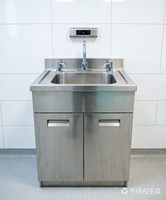 Évier de lavage multi-stations en acier inoxydable 304 avec armoire, pour usine pharmaceutique et agroalimentaire