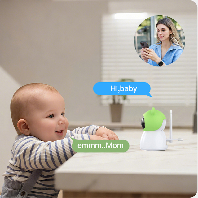 Electronic Baby Video Monitor 360 Indoor Exterior Camera With Two Way Speaker 5 Inch Baby Breathing Monitor