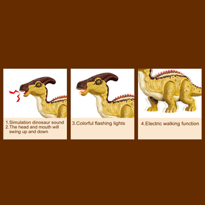 2023 novità elettrica che cammina paracylosaurus dinosauro giocattolo con effetti sonori e luminosi serie animaletti giocattolo - Product Image 2