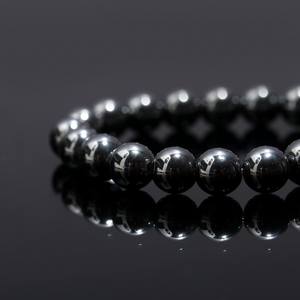 Natural Gray Hematite <b>Bracelet</b> Smooth 8mm Beads Moon Shape Crystal <b>Bracelet</b> for <b>Healing</b> Meditation and Grounding Gift - Product Image 3
