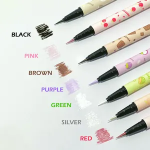 פרי חמוד 7 צבעים אייליינר ג'ל עט קוסמטיקה טבעונית צבעונית גליטר נוזלי אייליינר עיפרון עט אייליינר גליטר מותאם אישית