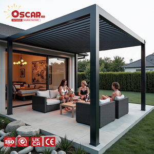<span class=keywords><strong>Pergola</strong></span> de jardin motorisée avec <span class=keywords><strong>toit</strong></span> coulissant en verre orientable, <span class=keywords><strong>pergola</strong></span> de luxe pour balcon extérieur - Product Image 1