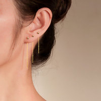 Élégantes Boucles d'Oreilles Pendantes en Argent Sterling S925, Bijoux Fins, 3 Longueurs, Mignonnes pour Femmes, Vente en Gros, Bijoux Pendientes