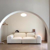 Juego de sofá de tela modular escandinavo para sala de estar compacta y arreglo creativo de hotel para huéspedes de apartamentos llenos de esponja