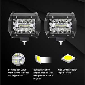 Barre lumineuse LED de travail et de conduite 40W 4 pouces 12V pour camions - Ajustement universel 6000 Lumens 6000K Blanc - Product Image 4