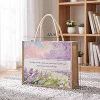 Sac fourre-tout carré en jute réutilisable vierge, couleurs assorties, pour promotion, mariage, fête et shopping