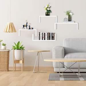 Mensola a Parete a Forma di U, Set di 5 Mensole, 24/28/34/38/42 Cm, Mensole in Legno, Mensole Fluttuanti, Carico Massimo 30 kg - Product Image 2