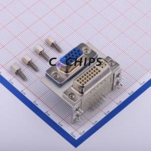 HYC16-DVI43-158 D-Sub/VGA Connector Bent Lead Through Hole Connector High Density D-Sub Female 43P Right Angle Insert - Product Image 1