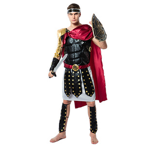 Disfraz de Guerrero Romano para Adulto, Disfraz Masculino para Cosplay, Actuaciones Escénicas, Fibra de Poliéster, Capa Roja, Espada y Escudo Incluidos - Product Image 1