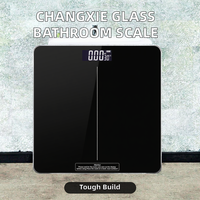 CHANGXIE Balance de graisse corporelle intelligente en verre à quatre points de 180kg avec corps noir et pesage électronique