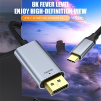 Câble USB-C vers DP 1.4, adaptateur vidéo 8K 60Hz 4K 144Hz pour ordinateur portable, PC, téléphone portable, téléviseur, moniteur