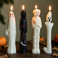 Bougies Pilier Artisanales Fantaisie en Cire de Soja Parfumées, Décorations d'Intérieur Thème Mummy Fantôme, Cadeaux d'Halloween Nouveauté, Favors de Fête, Vente en Gros